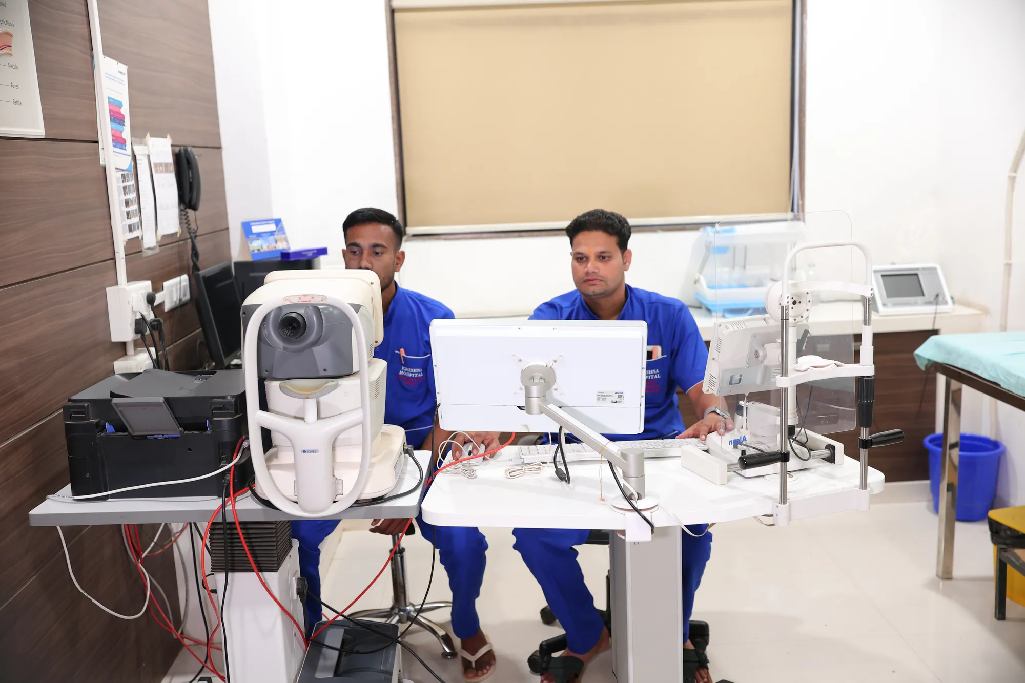 Cataract examination room at Krishna Hospital