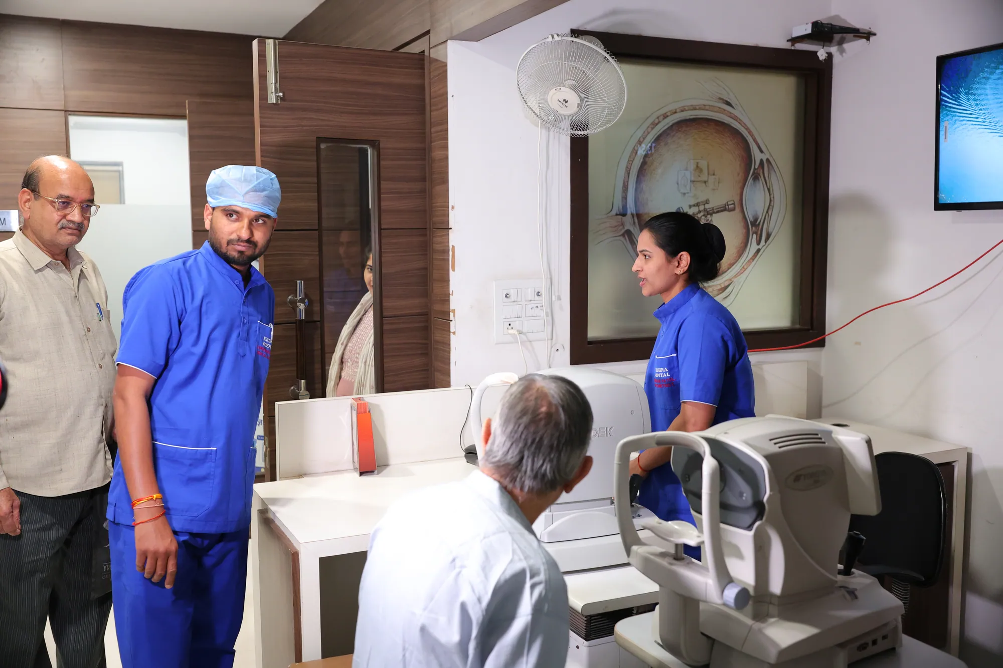 Eye testing area at Krishna Hospital